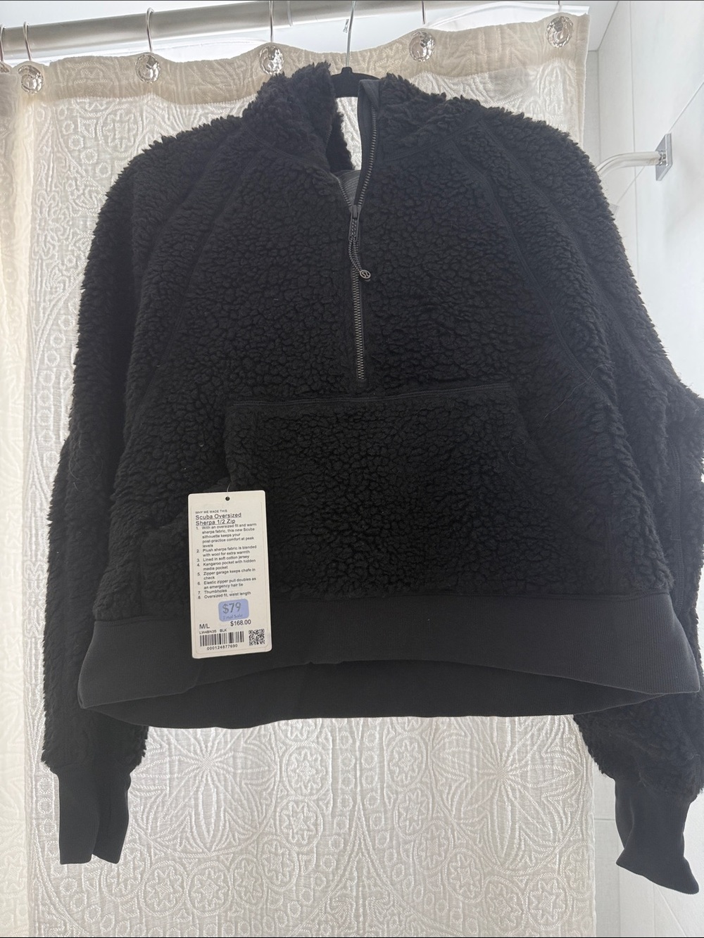 lululemon athletica Black Sherpa Half-Zip Pullover